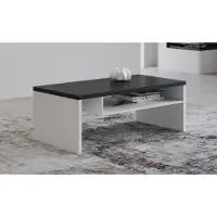 Inosign Couchtisch "Cross, Breite 120 cm, moderner Sofatisch für Wohnzimmer", schwarz-weiß (wiess, schwarz), B:120cm H:45cm T:60cm, Tische, Couchtisch, Tisch mit offenem Fachboden