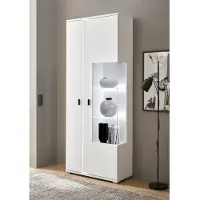 Inosign Vitrine "LONG ISLAND, Stauraumvitrine", weiß, B:80cm H:200cm T:35cm, Holzwerkstoff, Schränke, Vitrine, in moderner Trendfarbe,inklusive senkrechter Beleuchtung,Breite 80 cm