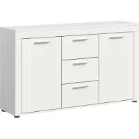Otto Home Sideboard "AOSTA, Breite 125 cm, 2 Türen, 3 Schubkästen, 4 Fachböden", weiß, B:125cm H:80cm T:35cm, Sideboards, Sideboard, Kommode, Schrank, Anrichte, Standschrank, Board, Wohnzimmer