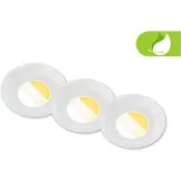 Briloner 3er Set LED Bad Einbaustrahler CTS Schalter Ra90 Flach Dimmbar Wasserfest Weiß