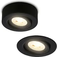 Briloner LED-Einbauleuchte Desi, schwarz, Ø9cm, ein/aus, 3000K