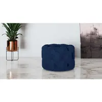 Home affaire Hocker "FOLLINA", blau (dunkelblau), B:60cm H:39cm T:60cm, 100% Polyester, Hocker, Hocker, Polsterhocker mit klassischer Chesterfield-Knopfheftung