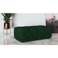 Home affaire Polsterhocker "FOLLINA", grün (dunkelgrün), B:130cm H:39cm T:65cm, 100% Polyester, Hocker, Polsterhocker, Polsterhocker mit klassischer Chesterfield-Knopfheftung