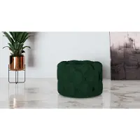 Home affaire Hocker "FOLLINA", grün (dunkelgrün), B:60cm H:39cm T:60cm, 100% Polyester, Hocker, Hocker, Polsterhocker mit klassischer Chesterfield-Knopfheftung