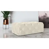 Home affaire Polsterhocker "FOLLINA", beige (creme), B:130cm H:39cm T:65cm, 100% Polyester, Hocker, Polsterhocker, Polsterhocker mit klassischer Chesterfield-Knopfheftung