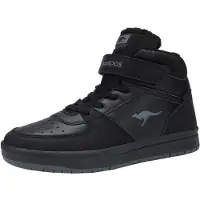 Kangaroos Sneaker "K-CP Bound Mid EV", Jungen, Gr. 28, schwarz (jet schwarz, steel grau), Synthetik, Textil, Schuhe Sneaker, wasserabweisend, wärmendes Innenfutter