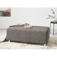 Home affaire Polsterhocker "Györ", grau (taupe), B:122cm H:48cm T:68cm, 100% Polyester, Hocker, Polsterhocker, democratichome Edition, passend zum Ecksofa 'Györ'