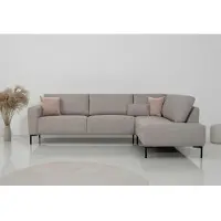 Otto Home Ecksofa "Melby", braun (latte), B:275cm H:87cm T:205cm, 100% Polyester, Sofas, Ecksofa, Breite 275 cm, in einem weichen Struktur Stoff, lose Rückenkissen