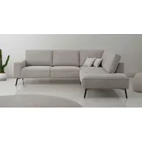 Andas Ecksofa "Vosby", beige (natural), B:260cm H:85cm T:208cm, 90% polyester, 10% nylon, Sofas, Ecksofa, 260 cm, Chenille, mit dekorativer Kedernaht, Wellenunterfederung
