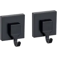Wenko Wandhaken "Vacuum-Loc Modell Quadro", schwarz, B:6cm H:7cm L:5cm, ABS-Kunststoff, Haken, Wandhaken, aus Kunststoff für Handtücher, Befestigen ohne Bohren