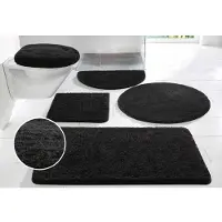 Otto Home Badematte "Merida, Badvorleger, Badezimmer Teppich" Gr. 5, schwarz, H:32mm, Kunstfaser, Badematten, Badematte, Badteppich, Uni Farben, rechteckig, rund & als 2-tlg. Set erhältlich