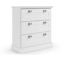 Otto Home Kommode "Motala", weiß, B:75cm H:80cm T:35cm, Holzwerkstoff, Sideboards, Kommode, mit 3 Schubladen, Breite 75 cm, Höhe 80 cm