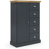 Otto Home Kommode "Motala", grau (anthrazit, eiche), B:75cm H:110cm T:35cm, Holzwerkstoff, Sideboards, Kommode, 5 Schubladen und 2 verstellbare Einlegeböden, Breite 75cm, Höhe 110cm