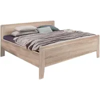 Wiemann Holzbett "Bern", beige (eiche, sägerau, dekor), B:189cm H:88cm L:207cm, Betten, Holzbett, 4-fach Liegehöhenverstellung