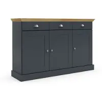 Otto Home Sideboard "Motala", grau (anthrazit, eiche), B:125cm H:80cm T:35cm, Holzwerkstoff, Sideboards, Sideboard, Kommode, 3 Schubladen und 2 verstellbare Einlegeböden, Breite 125 cm