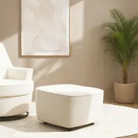 Home affaire Polsterhocker "HETTY, passender Hocker zum Drehsessel HETTY, 56 x 60 x 40 cm", beige (creme), B:56cm H:40cm T:60cm, 100% Polyester, Hocker, Polsterhocker, mit schrägem Sitz