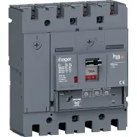 Hager HET101GR Leistungsschalter h3+ P250 LSnI 4P4D N0-50-100% 100A 70kA FTC