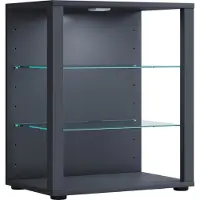 VCM Standvitrine "Holz Glas Stand Vitrine Sammelvitrine Glasol L", schwarz (anthrazit), B:70cm T:35cm, Obermaterial: 100% Holz Wood., Schränke, Standvitrine