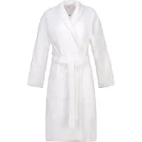 Esprit Unisex-Bademantel "Mono, ideal für Sauna & Spa, Hotelbademantel, Morgenmantel" Gr. XS, weiß, L:104cm, Webfrottier, Hausmäntel, Unisex-Bademantel, mit Schalkragen & Logostickerei