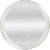 Pro-Tec LED-Badspiegel 'Maratea' Ø60cm 3 Lichtfarben Touch und Antibeschlag Silber