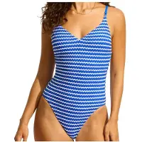 Seafolly - Women's Mesh Effect V Neck One Piece - Badeanzug Gr 32 bunt