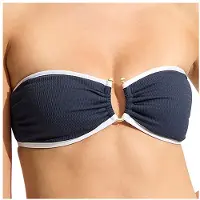 Seafolly - Women's Beach Bound Ring Front Bandeau - Bikini-Top Gr 40 blau