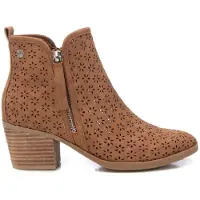 Refresh für Damen. 17278402-CAMEL Stiefelette 172784 braun (40), 5 bis 8 cm, Reißverschluss, Lässig