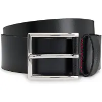 HUGO für Herren. 50541171 Olpian Gürtel schwarz (80 cm), Lässig, Leder