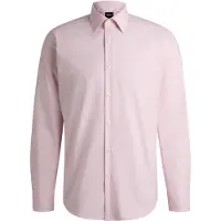 BOSS Regular-Fit Hemd aus elastischem Baumwoll-Twill mit bügelleichtem Finish