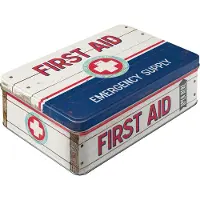 Nostalgic Art First Aid Box, Emergency, Aufbewahrungsbox, Mehrfarbig, Rechteckig, Metall, Abbildung, Drinnen