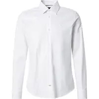 JOOP! Langarmhemd JOOP "Pierce", Herren, Gr. 41, N-Gr, weiß, Web, Obermaterial: 97% Baumwolle, 3% Elasthan, unifarben, slim fit, 2-Knopf-Manschette, Hemden Langarmhemd, feine Struktur, slim fit