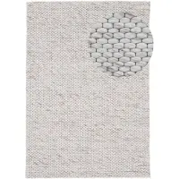 Carpetfine Wollteppich "Sina, auch als Läufer", beige, B:60cm H:14mm L:90cm, Wolle, Teppiche, Wollteppich, Handweb Teppich, reine Wolle, meliert, handgewebt, weich & kuschelig