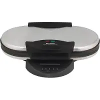 Tefal Waffeleisen "WM311D", schwarz (edelstahl matt gebürstet, schwarz matt), B:35cm H:10,3cm T:26cm, Waffeleisen, 2 Herzwaffeln gleichzeitig, stufenloser Temperatur für Wunsch-Bräunung, Waffeleisen