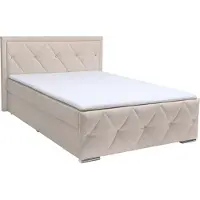 Home affaire Boxbett "Alfie, inkl. Bettkasten&Topper", beige, L:211cm, Holzwerkstoff, Spanplatte, Komplettbetten, Boxbett, Wahlweise mit Knopfsteppung oder Strasssteinen, H2, H3 und H4 wählbar