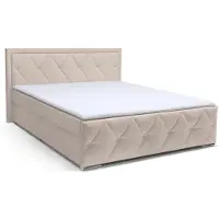 Home affaire Boxbett "Alfie, inkl. Bettkasten&Topper", beige, L:211cm, Holzwerkstoff, Spanplatte, Komplettbetten, Boxbett, Wahlweise mit Knopfsteppung oder Strasssteinen, H2, H3 und H4 wählbar