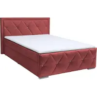 Home affaire Boxbett "Alfie, inkl. Bettkasten&Topper", rot (weinrot), L:211cm, Holzwerkstoff, Spanplatte, Komplettbetten, Boxbett, Wahlweise mit Knopfsteppung oder Strasssteinen, H2, H3 und H4 wählbar