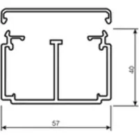 Hager Installationskanal LF mit Trennwand, 40 x 57 x 2000 mm, steingrau