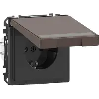 Merten MEG2312-6052 SCHUKO-Steckdose m. Klappd. u. Schriftf., BRS, StK, Moccametallic, System Design MEG23126052