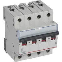 Legrand 403557 TX3 Leitungsschutzschalter C-Charakteristik, 4A, 4-polig, 6kA, 400VAC, 4TE