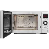 Exquisit Mikrowelle MW 9025 H-3 | Heißluft & Grill | max. 2500 W | Garraum 25 l | Inox Glas Front