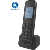 Telekom Sinus 207 Pack, DECT-Telefon, Kabelloses Mobilteil, 150 Eintragungen, Anrufer-Identifikation, Schwarz