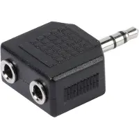Vivanco ViVancoY Adapter, 3.5 mm, 2x 3.5 mm, Schwarz