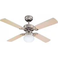 WESTINGHOUSE Deckenventilator mit Licht Vegas alu Holz leise , VEGAS, Holz, für Wohnzimmer, Holz, Modern