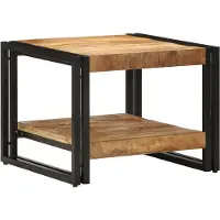 vidaXL Couchtisch 50x50x38 cm Raues Massivholz Mango