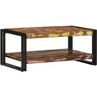 vidaXL Couchtisch Mehrfarbig 90x50x38 cm Altholz Massiv