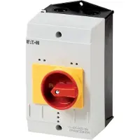 Eaton 260364 Isolierstoffgehäuse CI-K2H, H x B x T = 160 x 100 x 130 mm, für PKZ0, + Drehgriff, rot/gelb, Hartspiegelausführung CI-K2H-PKZ0-GR