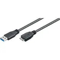 Microconnect USB3.0AB1MICRO, 1 m, USB A, Micro-USB B, USB 3.2 Gen 1 (3.1 Gen 1), Schwarz