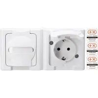 Kopp 131202003, CEE 7/3, 2 Modul(e), CEE 7/4, Weiß, 250 V, 16 A
