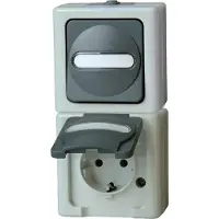 Heinrich 130856009, CEE 7/3, 2 Modul(e), CEE 7/4, Schwarz, Grau, 250 V, 16 A