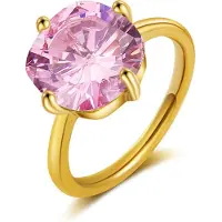Ailoria Fingerring "Ring Rosa Quarz ÉGLANTINE" Gr. 50, rosa, Fingerringe, Damen, 50, Fingerring
